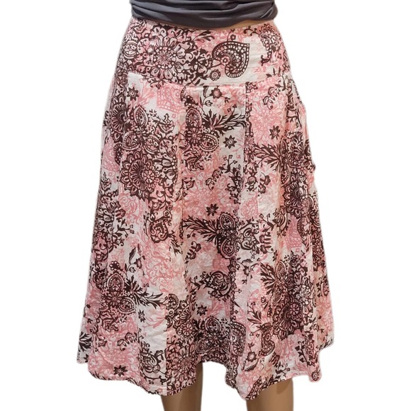 Apt. 9 Pink Boho Print Skirt Size 8 - Picture 1 of 4